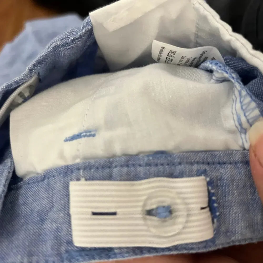 Janie and Jack Blue Linen Blend Roll Cuff Pants Toddler 18-24M Summer Casual Boy